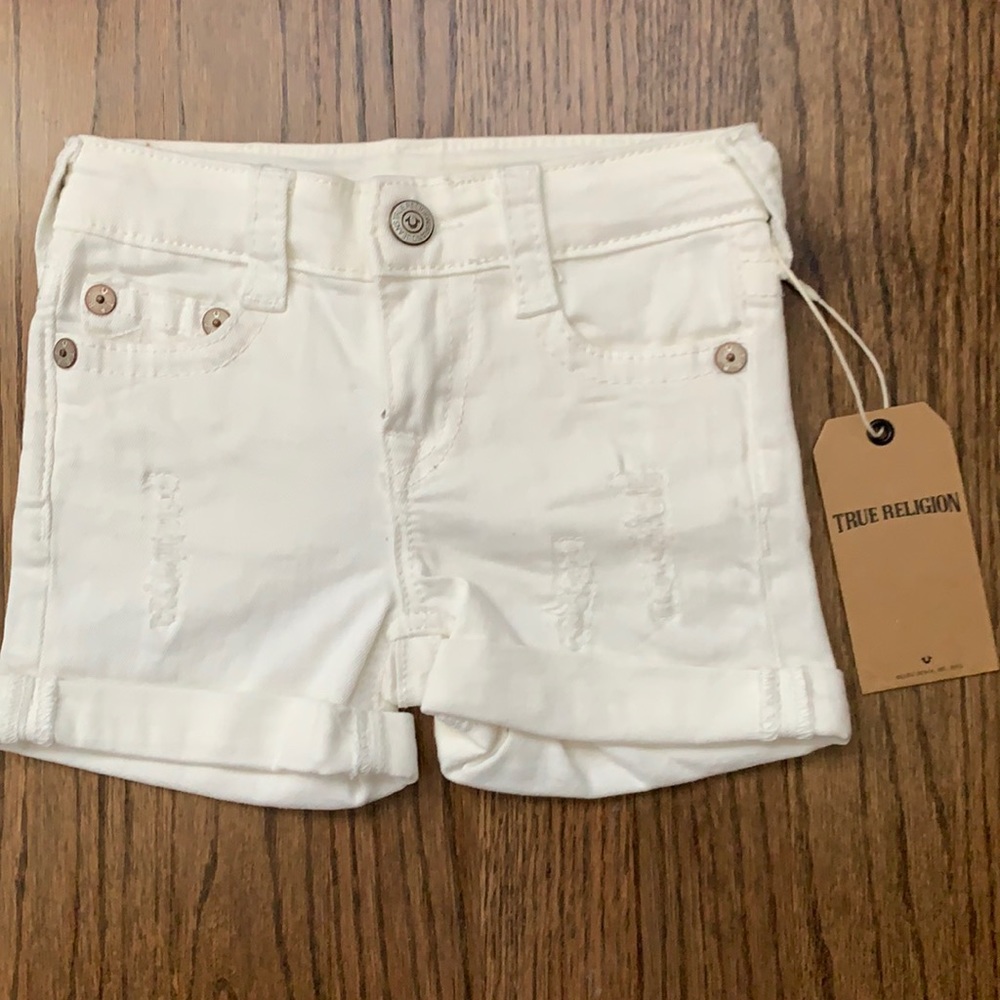 True Religion white denim shorts 2T